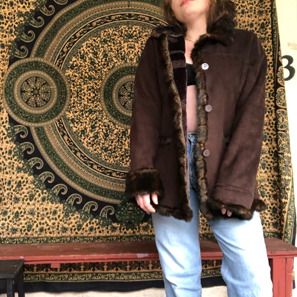 VINTAGE FAUX FUR/SUEDE COAT